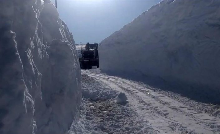 Yüksekova’da 4 metrelik kar tünellerinde çalışma