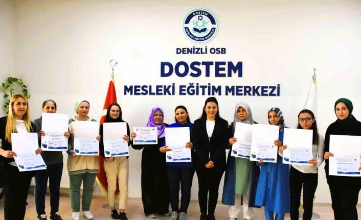 Dikiş makineciliğini öğrenen 11 kadın Denizli OSB’deki firmalarda istihdam edildi