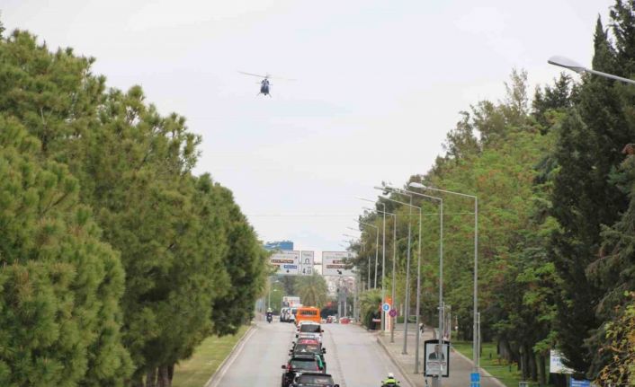 Antalya’da helikopter destekli polis korteji