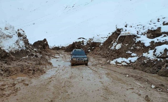 Yüksekova’da heyelan sonucu kapan köy yolu kontrollü olarak açıldı