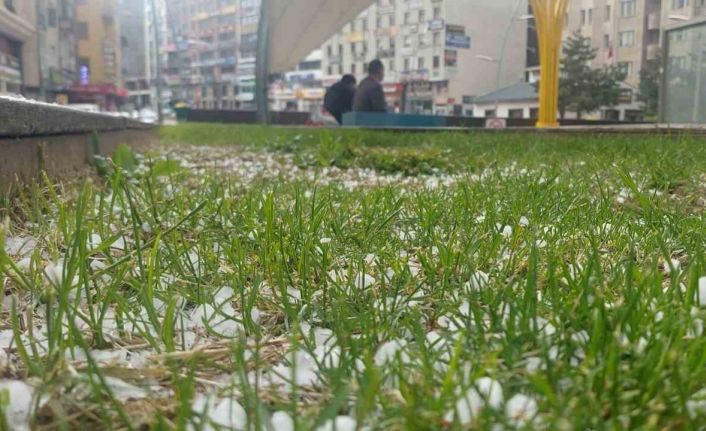 Erzurum’da dolu etkili oldu