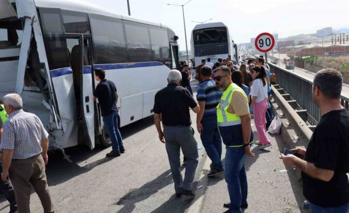 Turgutlu’da işçi servisleri kaza yaptı: 35 işçi yaralandı