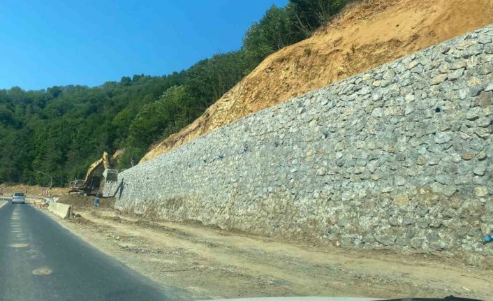 Zonguldak-Ereğli yolundaki heyelan sonrası çalışmalar devam ediyor