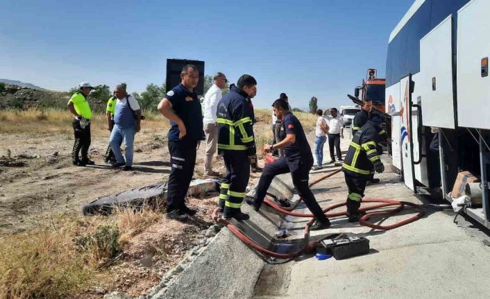 Amasya’da yolcu otobüsünde korkutan yangın