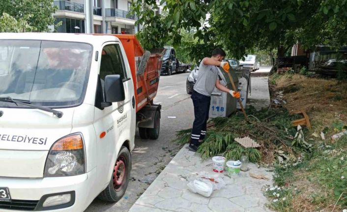 Başiskele’de işlek caddeler su tankerleriyle yıkanıyor