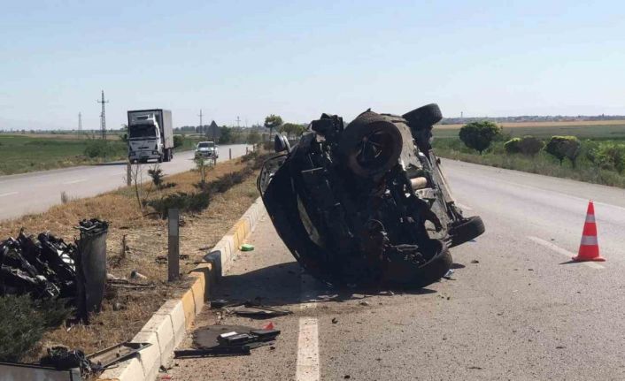 Konya’da kontrolden çıkan cip takla attı: 3 yaralı