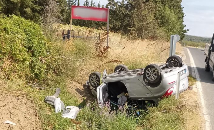 Keşan’da takla atan otomobilde 3 kişi yaralandı