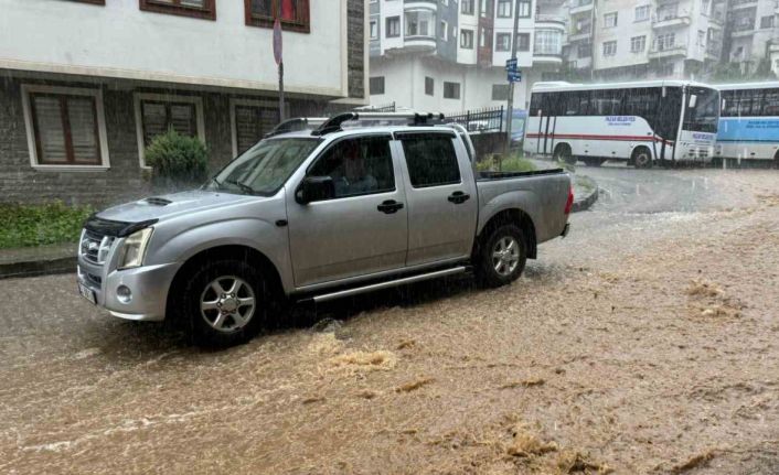 Rize’de sağanak yağış hayatı olumsuz etkiliyor