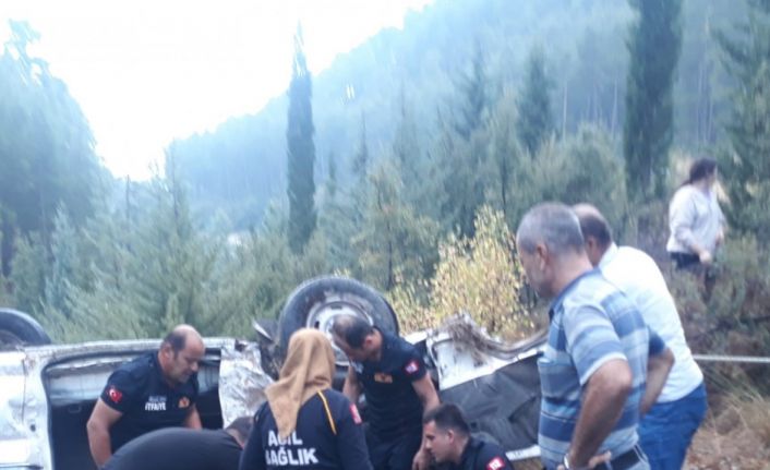 Burdur’da kontrolden çıkan otomobil şarampole devrildi, 1 yaralı