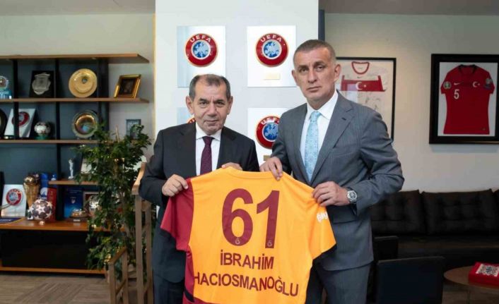 Galatasaray Başkanı Dursun Özbek, TFF Başkanı Hacıosmanoğlu’nu ziyaret etti