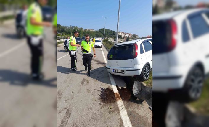 Sinop’ta otomobil refüje çıktı: 1 yaralı