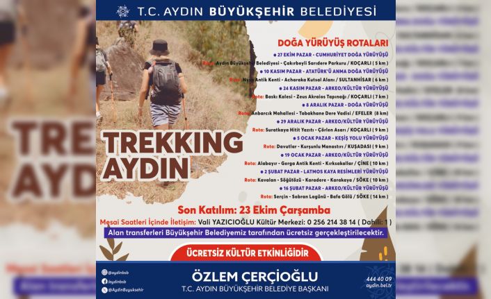 Başkan Çerçioğlu, doğaseverleri "Trekking Aydın" etkinliği ile buluşturuyor