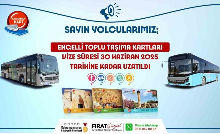 Engelli toplu taşıma kartlarının vizesi uzatıldı