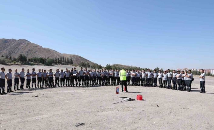 KAYMEK’in özel güvenlik personeline yangın eğitimi