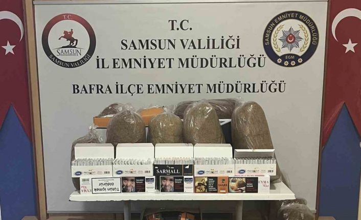 Bafra’da kaçak tütün ve makaron ele geçirildi