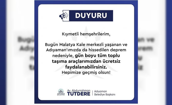 Belediye otobüsleri ücretsiz hizmet verecek