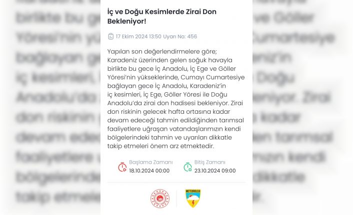 Denizli’ye zirai don uyarısı