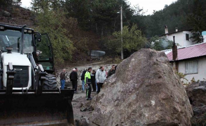 Dev kaya parçası yola düştü