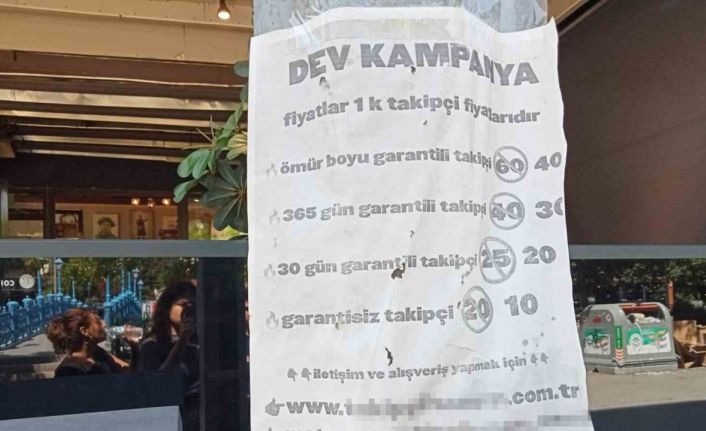 Eskişehir’de takipçi satın alma afişi görenleri şaşırttı