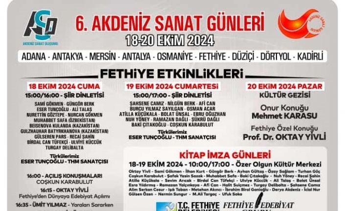 Fethiye’de 6. Akdeniz Sanat Günleri başlıyor