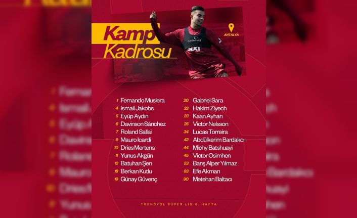 Galatasaray’ın, Antalyaspor maçı kamp kadrosu belli oldu