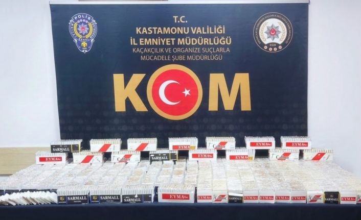 Kastamonu’da 33 bin 400 adet doldurulmuş makaron ele geçirildi