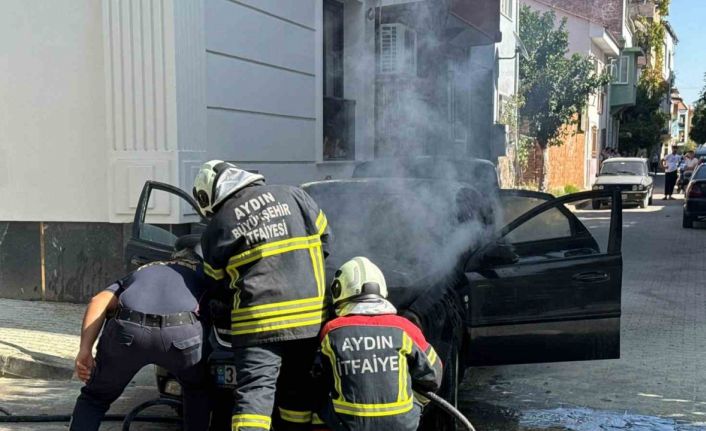 Nazilli’de otomobil yangını