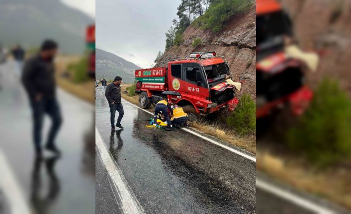 Yangın arazözü yoldan çıktı : 3 yaralı