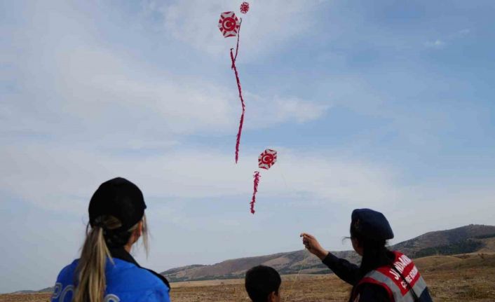 1744 rakımlı zirvede fidanlar toprakla buluştu, gökyüzü uçurtmalarla renklendi