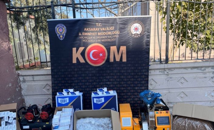 Aksaray’da kaçak sigara ve makaron ele geçirildi