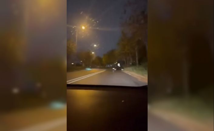 Başakşehir’de yolu kapatıp drift atan sürücü yürekleri ağza getirdi