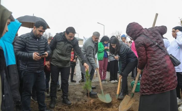 Bingöl’de Yatılı Bölge Okulunda 300 fidan toprakla buluştu