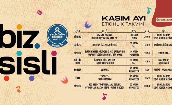 Biz Şişli, “Zamanın İzinde” temasıyla kasım ayında dopdolu