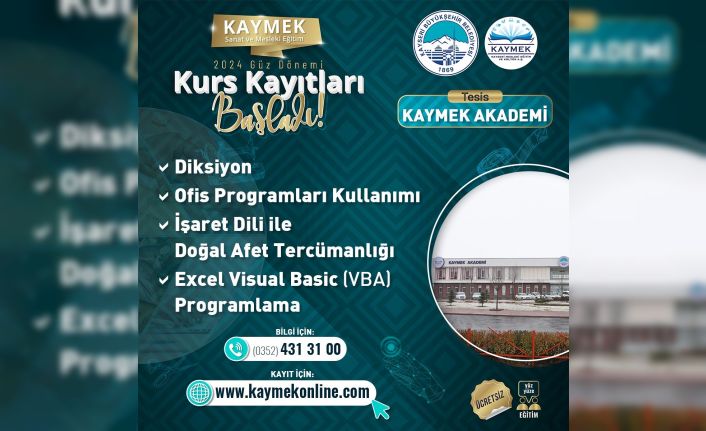 Büyükşehir KAYMEK’in yeni kurslarına kayıtlar başladı