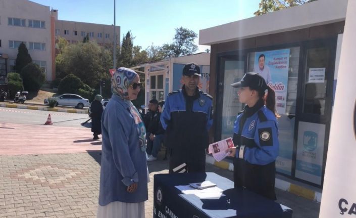 Çanakkale Emniyeti Kadına Yönelik Şiddet Gününde kadınlara KADES’i anlattı