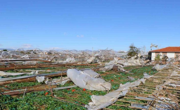 Hortumun verdiği zarar gün ağarınca ortaya çıktı