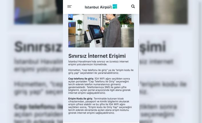 İstanbul Havalimanı’nda ücretsiz internet