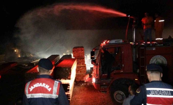 Kereste fabrikasındaki yangın korkuttu