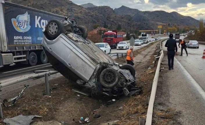 Kırıkkale’de takla atan otomobil hurdaya döndü: 1 yaralı