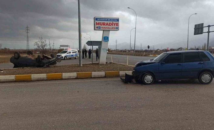 Konya’da iki otomobil çarpıştı: 1 yaralı