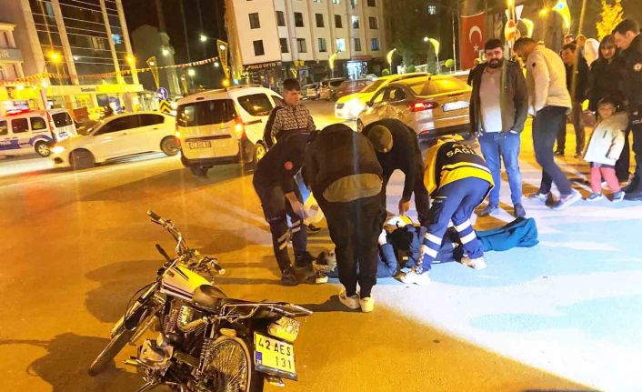 Konya’da otomobil ile motosiklet çarpıştı: 1 yaralı