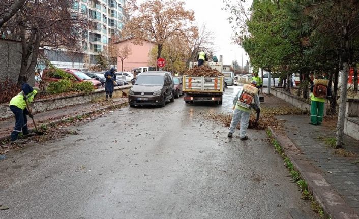 Kütahya’da sonbahar temizliği, belediye ekipleri sahada