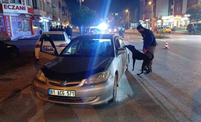 Narkotik köpekli uygulamada araçlar didik didik arandı