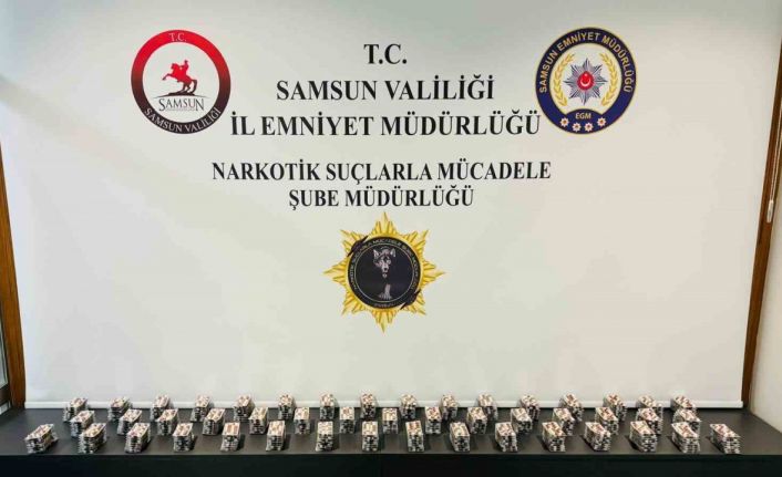 Samsun’da 7 bin 280 sentetik ecza hapı ele geçirildi