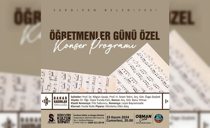 Serdivan Belediyesi öğretmenlere özel konser düzenleyecek