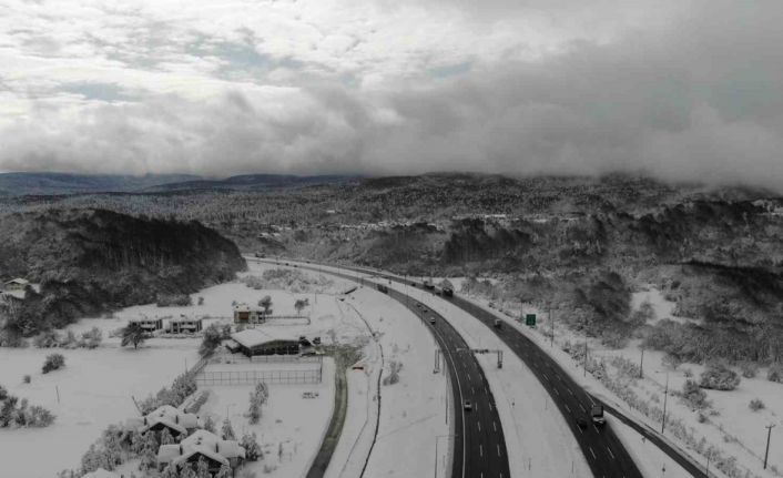 TEM’in Bolu Dağı Tüneli geçişi havadan görüntülendi