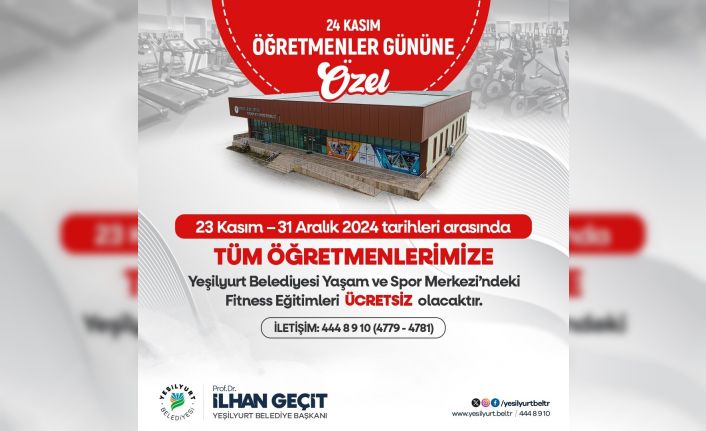 Yeşilyurt Belediyesi’nden tüm öğretmenlere ücretsiz fitness eğitimi