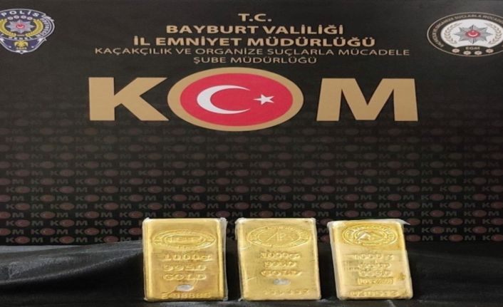 Bayburt’ta 10 milyon lira değerinde 3 külçe altın ele geçirildi