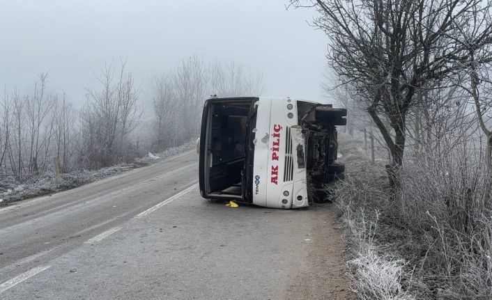 Bolu’da Akpiliç’in işçi servisi devrildi: 9 yaralı