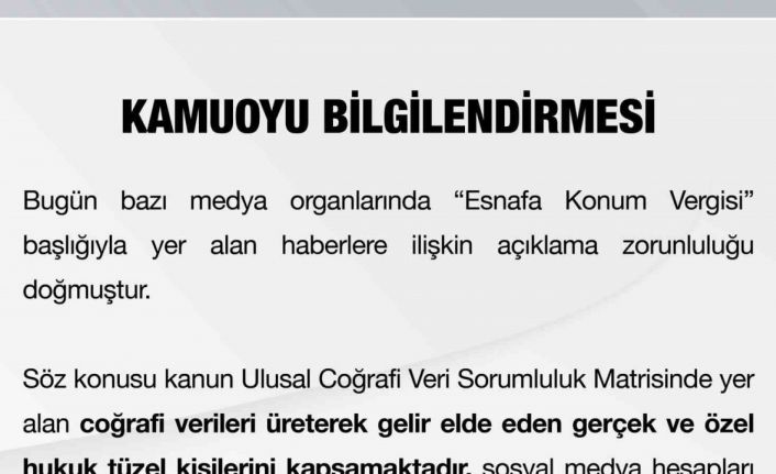 Çevre, Şehircilik ve İklim Değişikliği Bakanlığından "konum vergisi" açıklaması